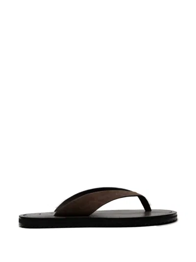 A.emery The Flora Suede Sandals In Brown