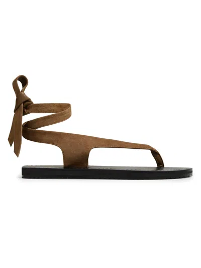 A.emery Women's Elmer Ankle-wrap Suede Sandals In Brown