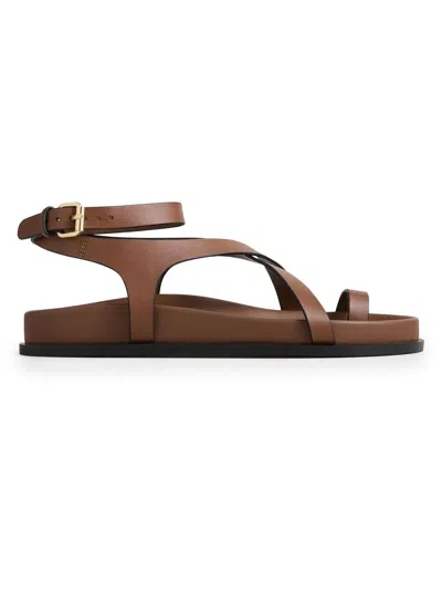 A.emery Jalen Slim Leather Sandals In Brown