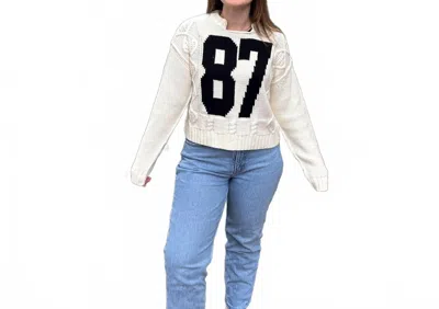 Aemi + Co 87 Cable Knit Sweater In White