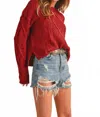 Aemi + Co Adela Knit Sweater In Red In Red