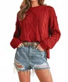 Aemi + Co Adela Knit Sweater In Red In Red