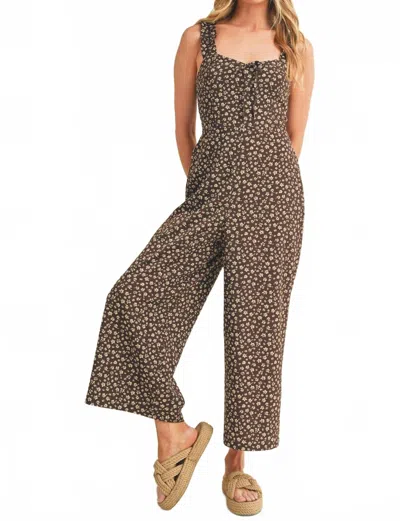 Aemi + Co Brandi Floral Jumpsuit In Brown In Purple