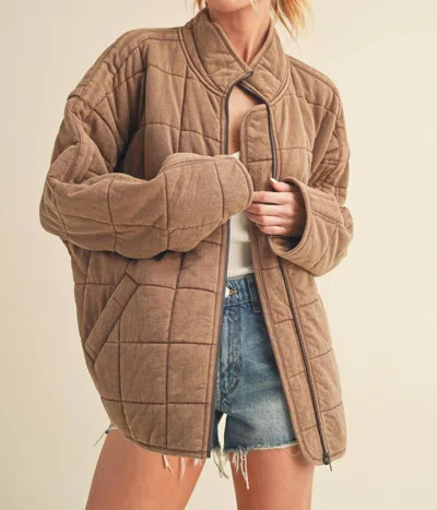 Aemi + Co Canyon Cloud Quilted Jacket In Brown