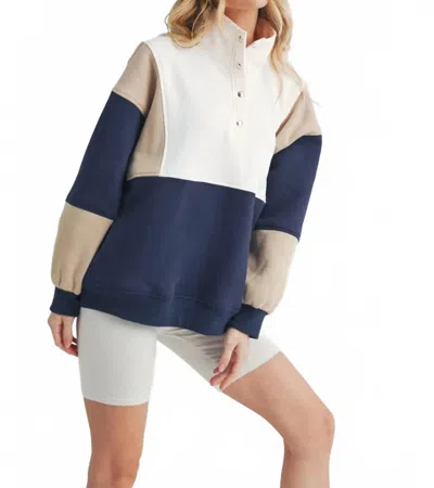 Aemi + Co Colorblock Pullover In Blue