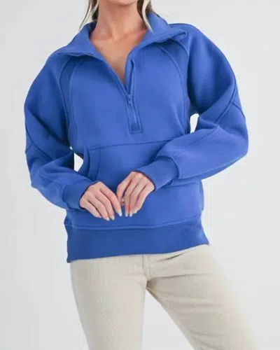 Aemi + Co Dove Funnel Neck Sweater In Cobalt In Blue