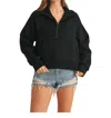 Aemi + Co Dove Quarter Zip Pullover Sweater In Black In Black