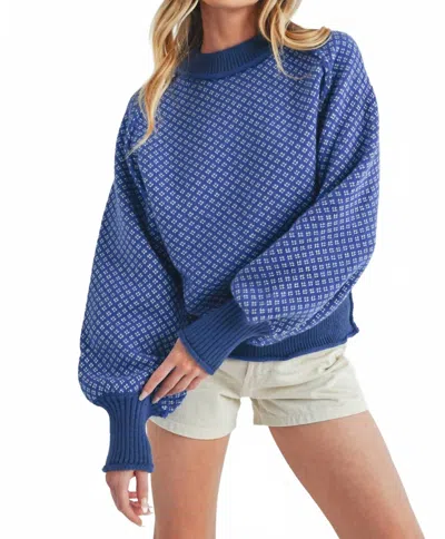 Aemi + Co Echo Crewneck Sweater In Blue
