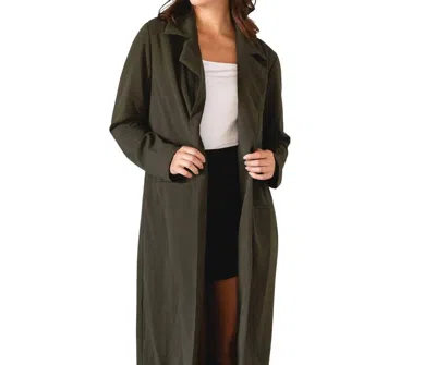 Aemi + Co Emory Dark Green Trench Coat