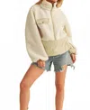 Aemi + Co Fleece Pullover Top In White