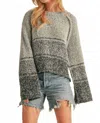 Aemi + Co Fraya Wide Sleeves Sweater In Gray/black In Gray