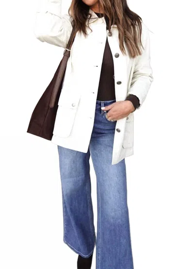 Aemi + Co Lightweight Utility Jacket In Ivory In Multi