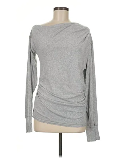 Pre-owned Aemi + Co Long Sleeve Top Gray One Shoulder Neckline Tops