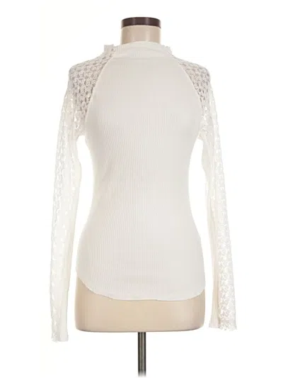 Pre-owned Aemi + Co Long Sleeve Top Ivory Turtleneck Tops