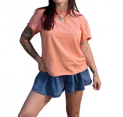 Aemi + Co Mali Soft Everyday Basic Tee In Coral In Orange