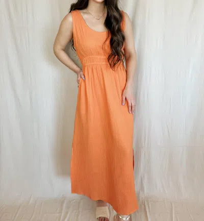 Aemi + Co Malibu Midi Dress In Orange In Pink