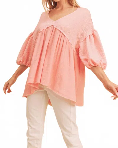 Aemi + Co Natalie Top In Peach In Pink