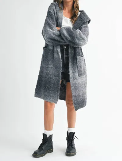 Aemi + Co Nelsi Hooded Cardigan In Gray Multi