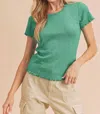 Aemi + Co Orly Ruffle Tee In Bluegrass In Yellow