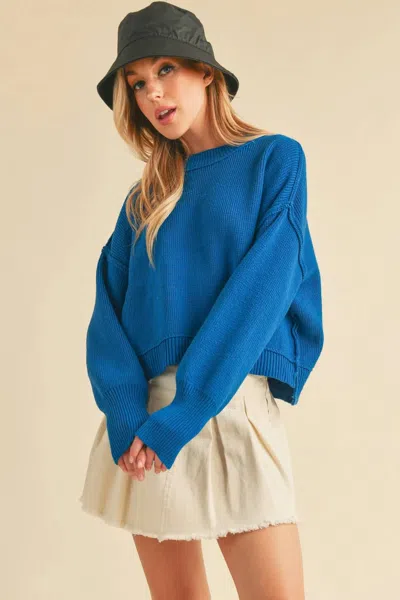 Aemi + Co Regina Pullover Sweater In Cobalt In Blue