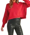 Aemi + Co Layla Boxy Pullover Sweater In Red In Red