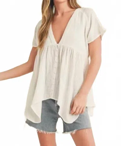Aemi + Co Relaxed Cotton Blouse In White