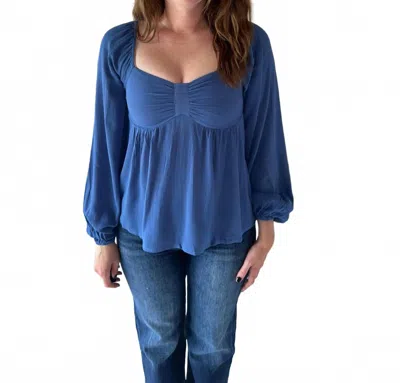 Aemi + Co Silvana Top In Denim Blue