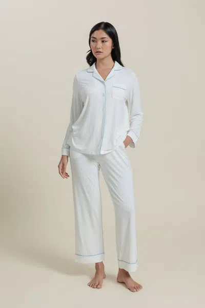 Aeptom Natural Long Sleeve Pajama Top Shirt In White