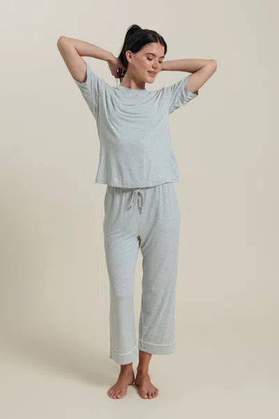 Aeptom Natural Pajama Cropped Pants In Animal Print