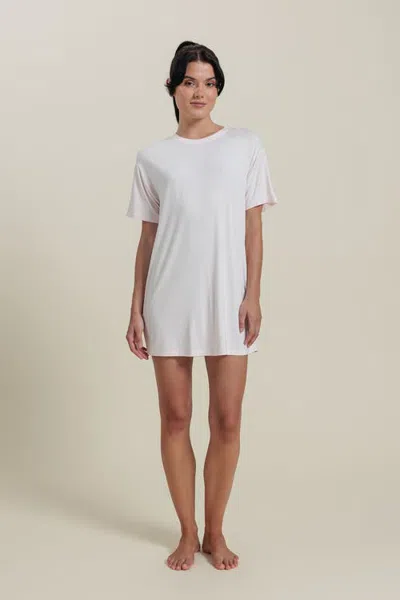Aeptom Natural Short Sleeve Tee Dress In White