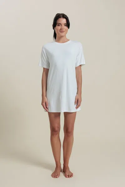 Aeptom Natural Short Sleeve Tee Dress In White
