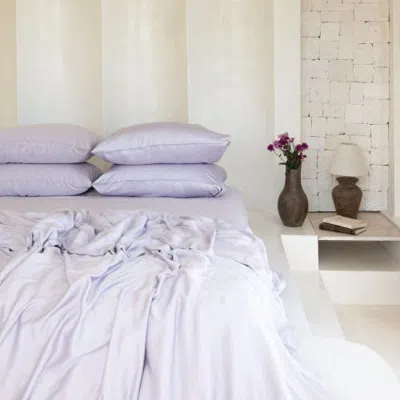 Aeptom Organic Natural Sateen Bed Sheet Set In Misty Lilac