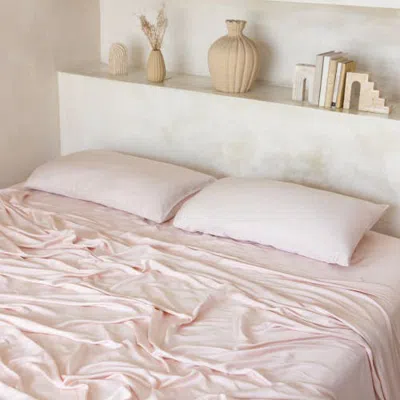 Aeptom Organic Natural Sateen Bed Sheet Set In Pale Pink