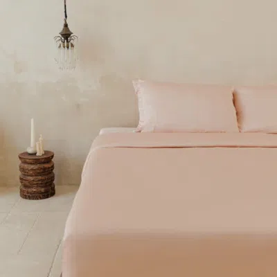 Aeptom Organic Natural Sateen Duvet Cover Set In Blush