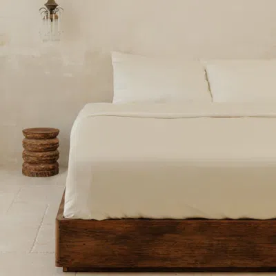 Aeptom Organic Natural Sateen Duvet Cover Set In Cream