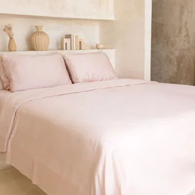 Aeptom Organic Natural Sateen Fitted Sheet In Pale Pink