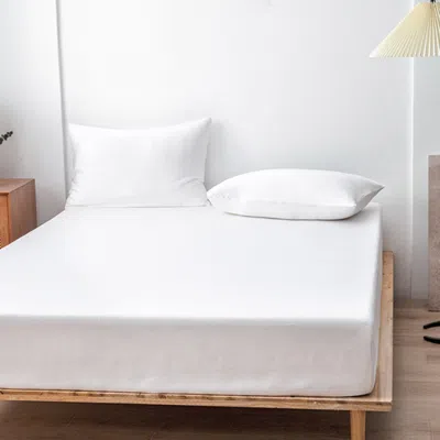 Aeptom Organic Natural Sateen Fitted Sheet In White