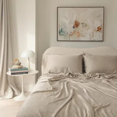 Aeptom Organic Natural Sateen Flat Sheet In Stone
