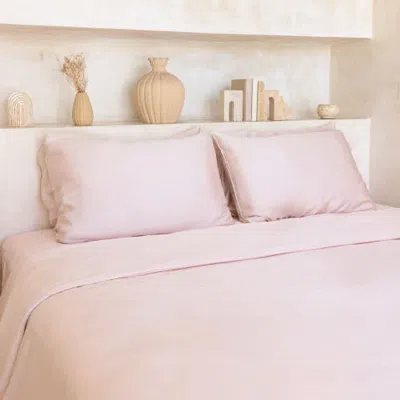 Aeptom Organic Natural Sateen Pillowcase Set In Pale Pink