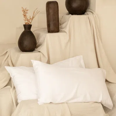 Aeptom Organic Natural Sateen Pillowcase Set In White
