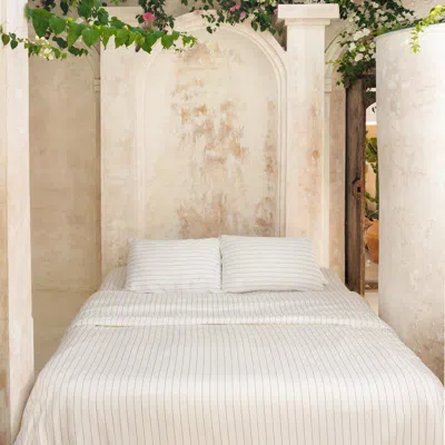 Aeptom Organic Natural Striped Duvet Cover Set In Espresso Stripe