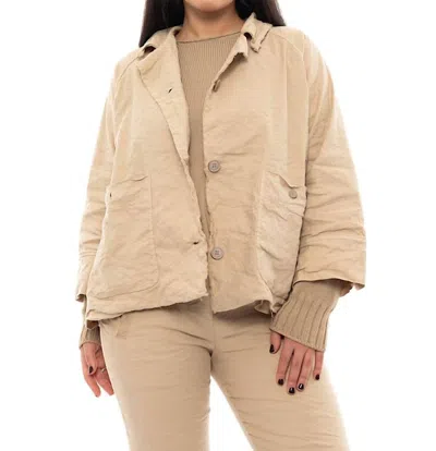 Aequamente Cotton Wrinkled Jacket In Juta In Multi