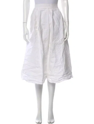 Pre-owned Aequamente Midi Length Skirt In White