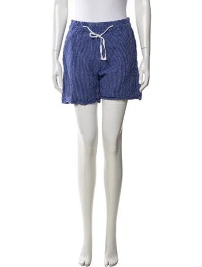 Pre-owned Aequamente Plaid Print Mini Shorts In Blue