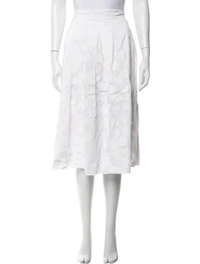 Pre-owned Aequamente Polka Dot Print Midi Length Skirt In White