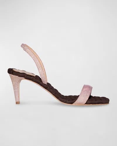 Aera Claudia Shimmer Slingback Sandals In Pink