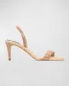 Aera Women's Claudia Vegan Patent Leather Quilted Slingback Sandals In Nude