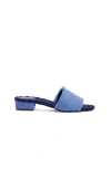 Aera Giorgia Square Low Heeled Sandal In Blue