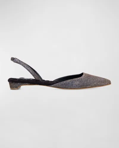 Aera Jackie Shimmer Slingback Ballerina Flats In Gray