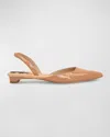 Aera Jackie Vegan Patent Slingback Ballerina Flats In Nude